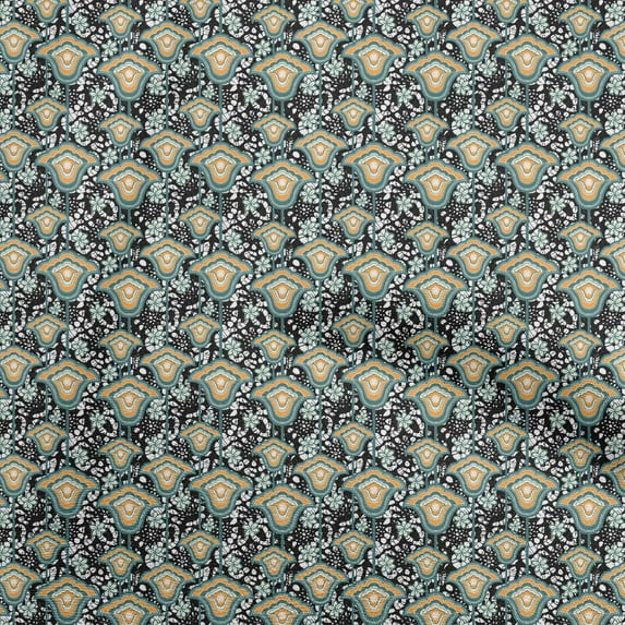oneOone Polyester Spandex Black Fabric Batik Sewing Fabric By The Yard Printed Diy Clothing Sewing Supplies 56 Inch Wide