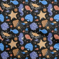 oneOone Polyester Spandex Black Fabric Beach Sewing Craft Projects Fabric Prints By Yard 56 Inch Wide