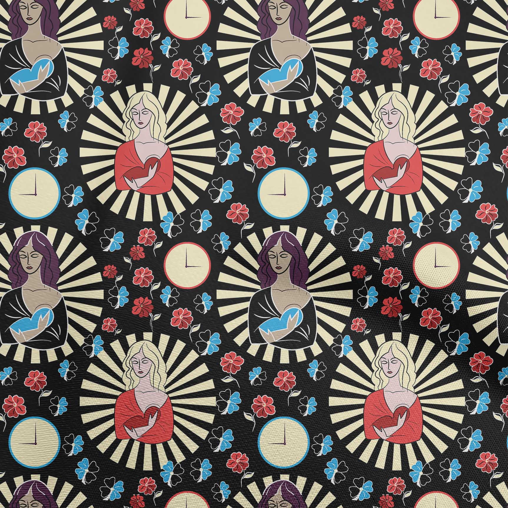 oneOone Polyester Spandex Black Fabric Christmas Jesus Birth Dress Material Fabric Print Fabric By The Yard 56 Inch Wide