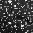 thumbnail image 1 of oneOone Polyester Spandex Black Fabric Doodle Craft Projects Decor Fabric Printed By The Yard 56 Inch Wide, 1 of 4