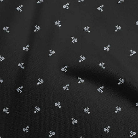 oneOone Polyester Spandex Black Fabric Floral Ditsy Dress Material Fabric Print Fabric By The Yard 56 Inch Wide