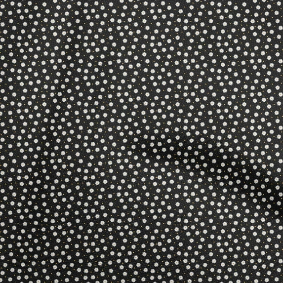oneOone Polyester Spandex Black Fabric Floral Dress Material Fabric Print Fabric By The Yard 56 Inch Wide