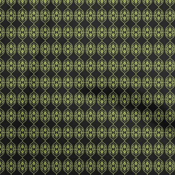 oneOone Polyester Spandex Black Fabric Geometric Fabric For Sewing Printed Craft Fabric By The Yard 56 Inch Wide