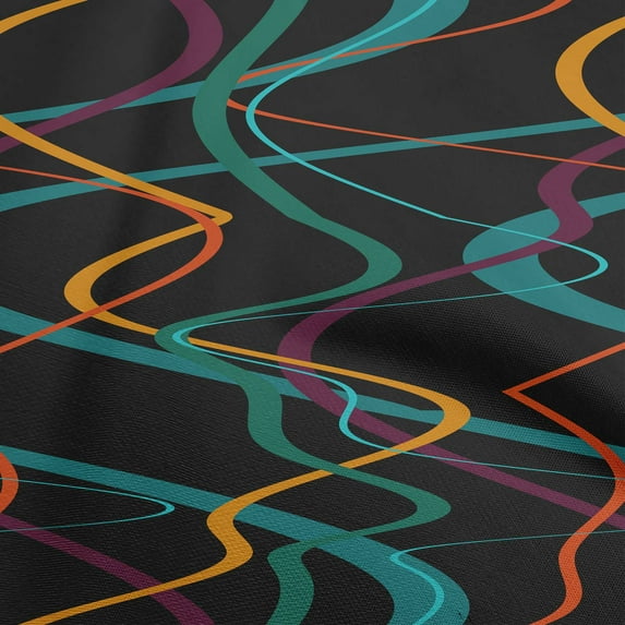 oneOone Polyester Spandex Black Fabric Geometric Sewing Craft Projects Fabric Prints By Yard 56 Inch Wide-12