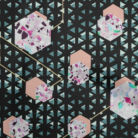 oneOone Polyester Spandex Black Fabric Geometric Sewing Material Print Fabric By The Yard 56 Inch Wide-JY
