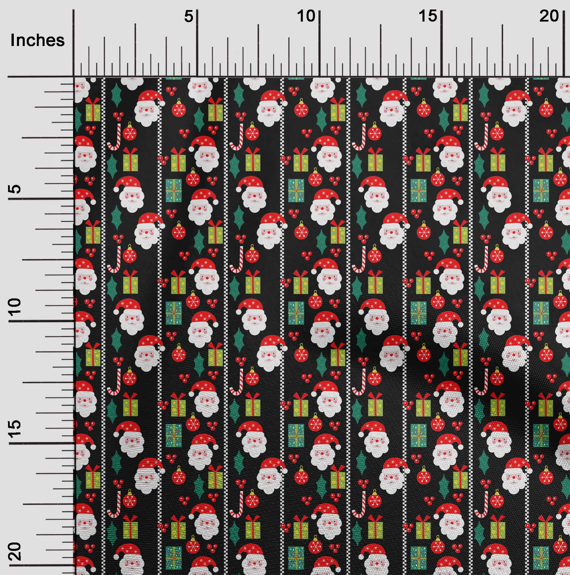 oneOone Polyester Spandex Black Fabric Merry Christmas Fabric For Sewing Printed Craft Fabric By The Yard 56 Inch Wide-KKP