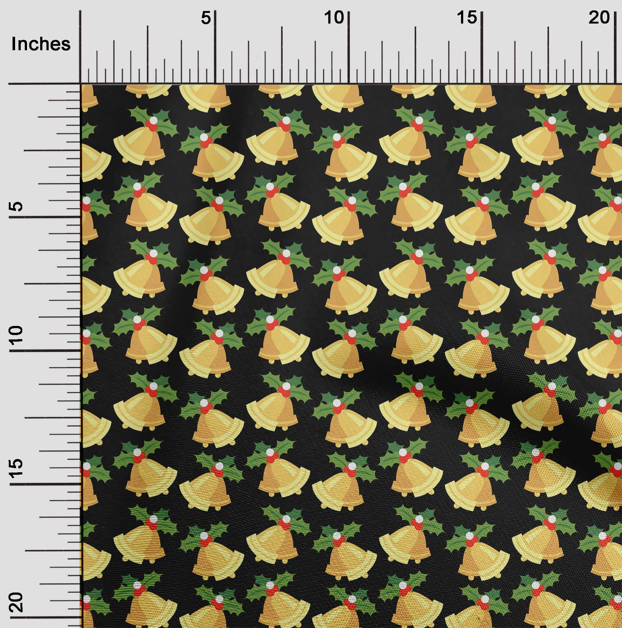 oneOone Polyester Spandex Black Fabric Merry Christmas Fabric For Sewing Printed Craft Fabric By The Yard 56 Inch Wide