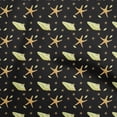 thumbnail image 1 of oneOone Polyester Spandex Black Fabric Ocean Watercolor Starfish Quilting Supplies Print Sewing Fabric By The Yard 56 Inch Wide, 1 of 4