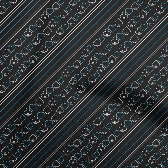 oneOone Polyester Spandex Black Fabric Poker Card Sewing Fabric By The Yard Printed Diy Clothing Sewing Supplies 56 Inch Wide