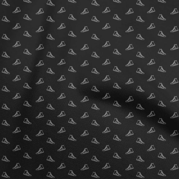 oneOone Polyester Spandex Black Fabric Shoes Diy Clothing Quilting Fabric Print Fabric By Yard 56 Inch Wide