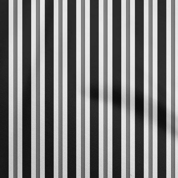 oneOone Polyester Spandex Black Fabric Stripes Sewing Craft Projects Fabric Prints By Yard 56 Inch Wide