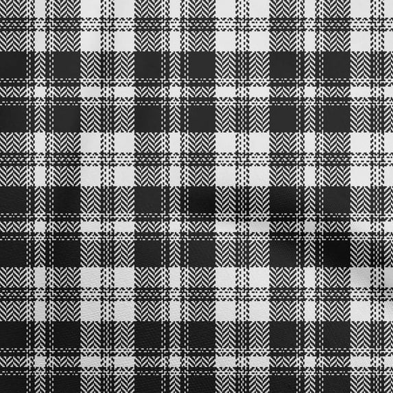 oneOone Polyester Spandex Black Fabric Tartan Quilting Supplies Print Sewing Fabric By The Yard 56 Inch Wide-6621