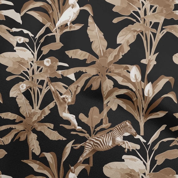 oneOone Polyester Spandex Black Fabric Tropical Animal Sewing Craft Projects Fabric Prints By Yard 56 Inch Wide