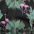 thumbnail image 1 of oneOone Polyester Spandex Black Fabric Tropical Flamingo Dress Material Fabric Print Fabric By The Yard 56 Inch Wide, 1 of 4