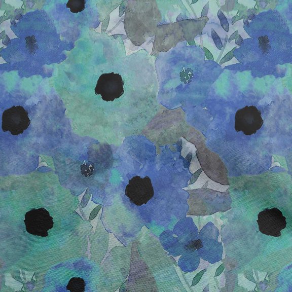oneOone Polyester Spandex Blue Fabric Abstract Floral Craft Projects Decor Fabric Printed By The Yard 56 Inch Wide-4rc