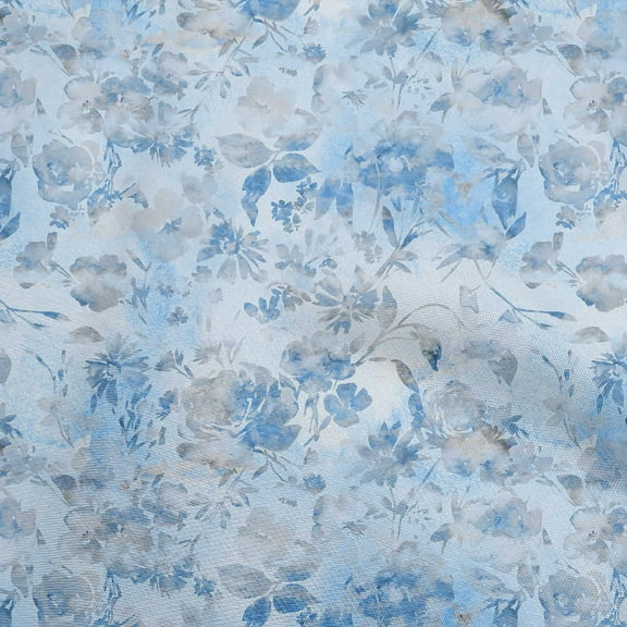 oneOone Polyester Spandex Blue Fabric Abstract Floral Craft Projects Decor Fabric Printed By The Yard 56 Inch Wide-4rd