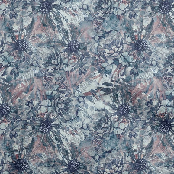 oneOone Polyester Spandex Blue Fabric Abstract Floral Diy Clothing Quilting Fabric Print Fabric By Yard 56 Inch Wide-1ra