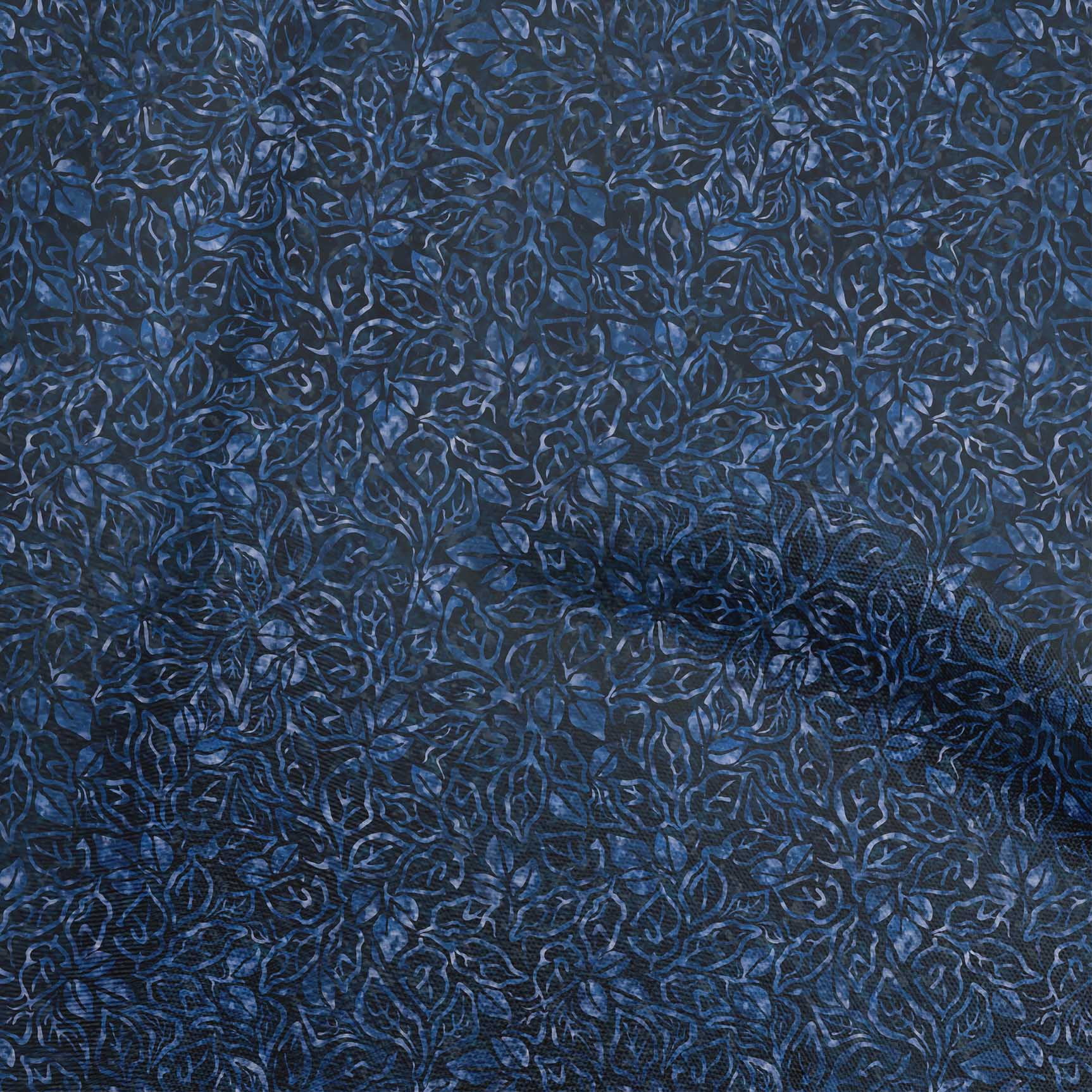 oneOone Polyester Spandex Blue Fabric Aian Batik Sewing Craft Projects Fabric Prints By Yard 56 Inch Wide
