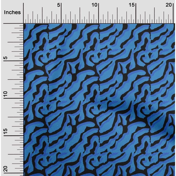 oneOone Polyester Spandex Blue Fabric Animal Skin Diy Clothing Quilting Fabric Print Fabric By Yard 56 Inch Wide-3FI