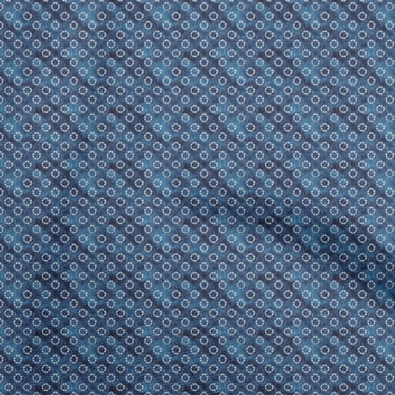 oneOone Polyester Spandex Blue Fabric Asian Tie & Dye Sewing Fabric By The Yard Printed Diy Clothing Sewing Supplies 56 Inch Wide