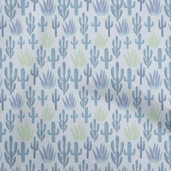 oneOone Polyester Spandex Blue Fabric Cactus Quilting Supplies Print Sewing Fabric By The Yard 56 Inch Wide
