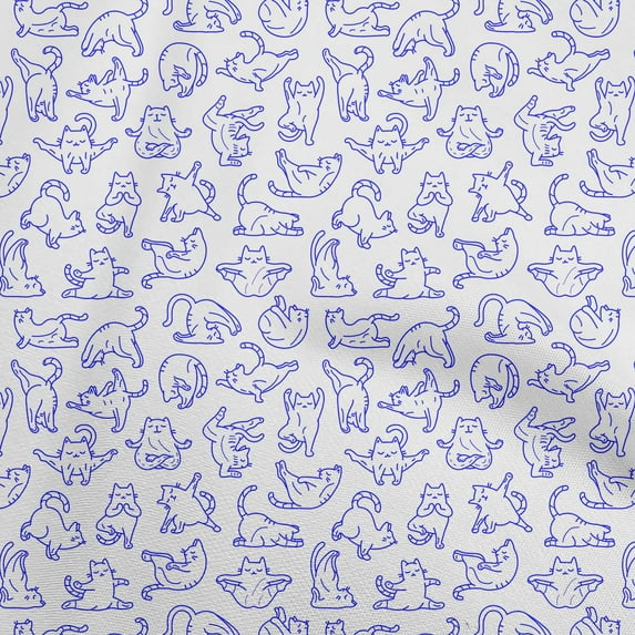 oneOone Polyester Spandex Blue Fabric Conversational Print Sewing Fabric By The Yard Printed Diy Clothing Sewing Supplies 56 Inch Wide