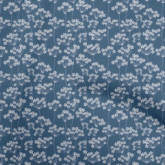 oneOone Polyester Spandex Blue Fabric Floral Dress Material Fabric Print Fabric By The Yard 56 Inch Wide