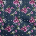 thumbnail image 1 of oneOone Polyester Spandex Blue Fabric Florals Fabric For Sewing Printed Craft Fabric By The Yard 56 Inch Wide, 1 of 4
