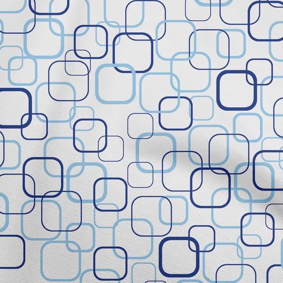 oneOone Polyester Spandex Blue Fabric Geometric Fabric For Sewing Printed Craft Fabric By The Yard 56 Inch Wide