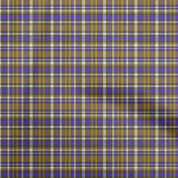 oneOone Polyester Spandex Blue Fabric Plaid Diy Clothing Quilting Fabric Print Fabric By Yard 56 Inch Wide