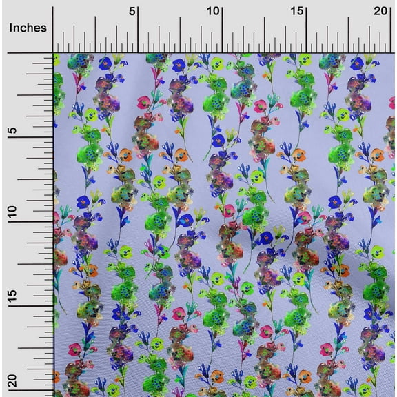 oneOone Polyester Spandex Bluish Violet Fabric Florals Sewing Fabric By The Yard Printed Diy Clothing Sewing Supplies 56 Inch Wide-UW4