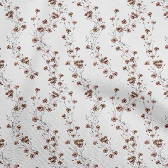 oneOone Polyester Spandex Brown Fabric Floral Sewing Craft Projects Fabric Prints By Yard 56 Inch Wide