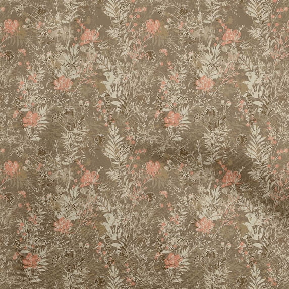 oneOone Polyester Spandex Brown Fabric Floral Sewing Fabric By The Yard Printed Diy Clothing Sewing Supplies 56 Inch Wide