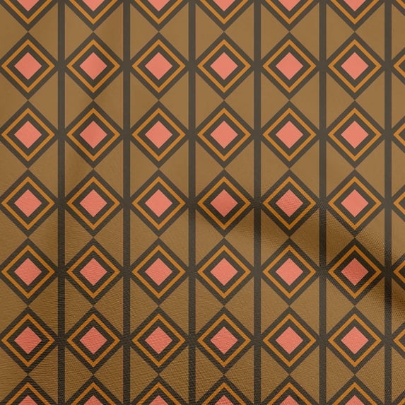 oneOone Polyester Spandex Brown Fabric Geometric Sewing Craft Projects Fabric Prints By Yard 56 Inch Wide