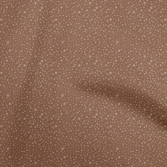 oneOone Polyester Spandex Brown Fabric Snowflake Sewing Craft Projects Fabric Prints By Yard 56 Inch Wide