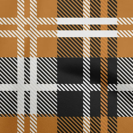 oneOone Polyester Spandex Brown Fabric Tartan Fabric For Sewing Printed Craft Fabric By The Yard 56 Inch Wide