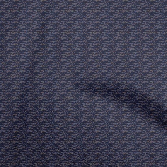 oneOone Polyester Spandex Dark Blue Fabric Abstract Polka Sewing Fabric By The Yard Printed Diy Clothing Sewing Supplies 56 Inch Wide