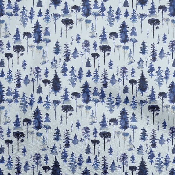 oneOone Polyester Spandex Dark Blue Fabric Tree Sewing Craft Projects Fabric Prints By Yard 56 Inch Wide