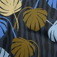 thumbnail image 1 of oneOone Polyester Spandex Dark Blue Fabric Tropical Palm Leaf With Broken Fat Lines Diy Clothing Quilting Fabric Print Fabric By Yard 56 Inch Wide, 1 of 4
