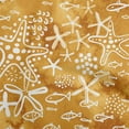 thumbnail image 1 of oneOone Polyester Spandex Dark Mustard Fabric Starfish & Fish Sewing Craft Projects Fabric Prints By Yard 56 Inch Wide, 1 of 6