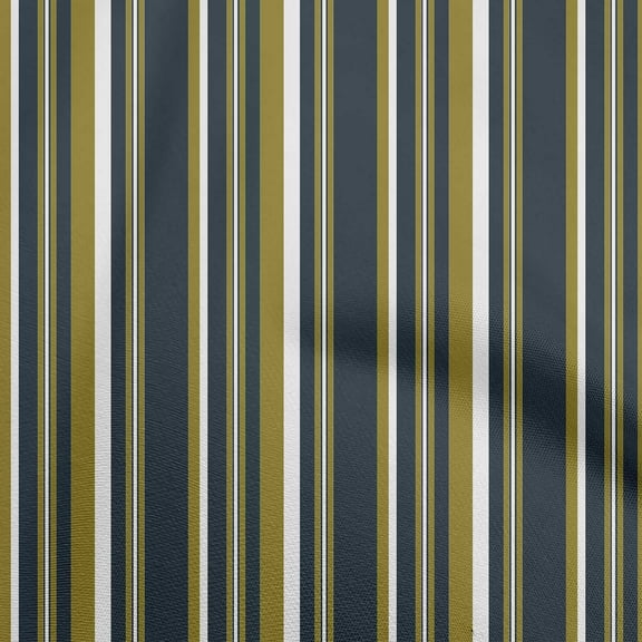 oneOone Polyester Spandex Dark Navy Blue Fabric Stripes Sewing Material Print Fabric By The Yard 56 Inch Wide-V6