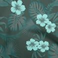 thumbnail image 1 of oneOone Polyester Spandex Dark Teal Green Fabric Tropical Flower Craft Projects Decor Fabric Printed By The Yard 56 Inch Wide, 1 of 4
