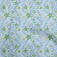 thumbnail image 1 of oneOone Polyester Spandex Dusty Blue Fabric Beach Seashell Fabric For Sewing Printed Craft Fabric By The Yard 56 Inch Wide, 1 of 4