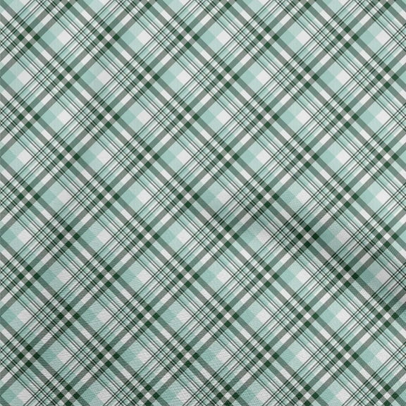 oneOone Polyester Spandex Dusty Teal Green Fabric Plaid Diy Clothing Quilting Fabric Print Fabric By Yard 56 Inch Wide