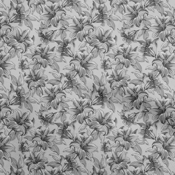 oneOone Polyester Spandex Gray Fabric Florals Fabric For Sewing Printed Craft Fabric By The Yard 56 Inch Wide