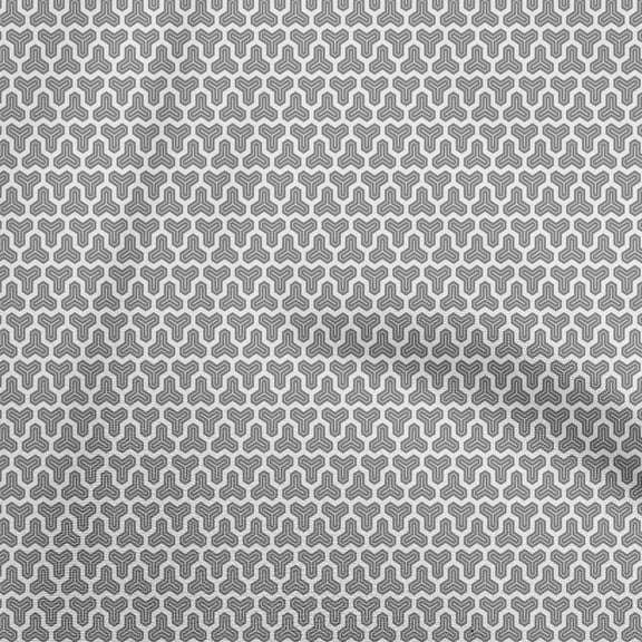 oneOone Polyester Spandex Gray Fabric Geometric Dress Material Fabric Print Fabric By The Yard 56 Inch Wide