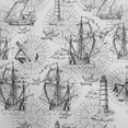 thumbnail image 1 of oneOone Polyester Spandex Gray Fabric Nautical Prints Sewing Material Print Fabric By The Yard 56 Inch Wide, 1 of 4