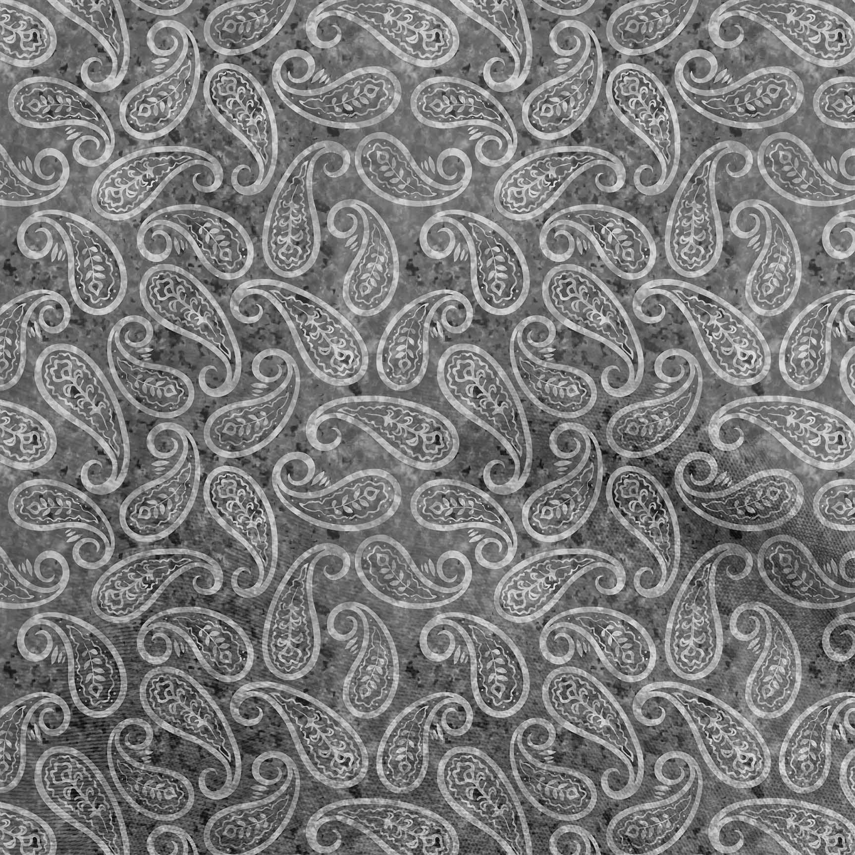 oneOone Polyester Spandex Gray Fabric Paisleys Sewing Material Print Fabric By The Yard 56 Inch Wide