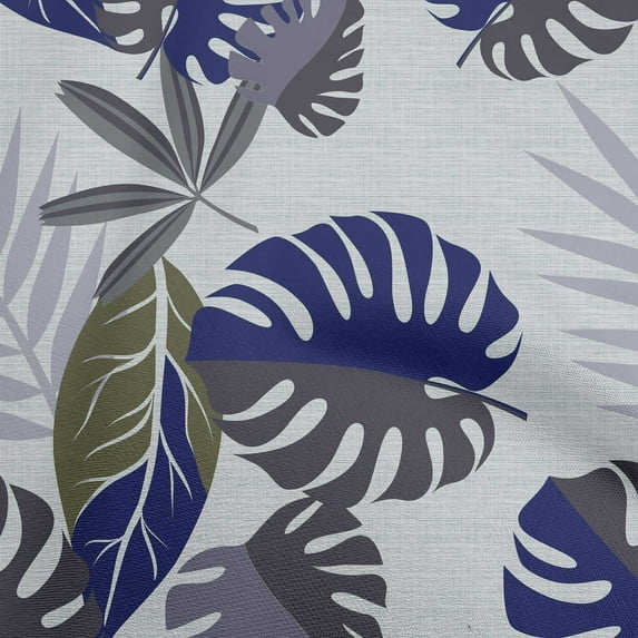 oneOone Polyester Spandex Gray Fabric Tropical Leaf Sewing Craft Projects Fabric Prints By Yard 56 Inch Wide