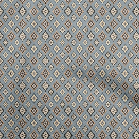 oneOone Polyester Spandex Gray2 Fabric Asian Kilim Quilting Supplies Print Sewing Fabric By The Yard 56 Inch Wide